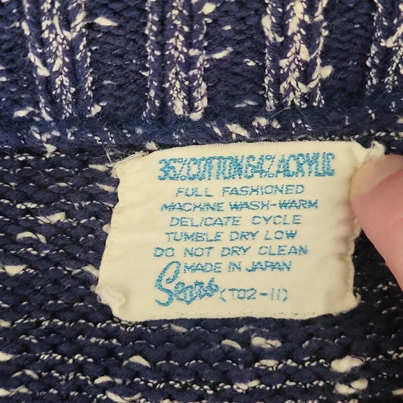 Sears Womens L Vintage Cardigan Checkered Button Front Retro Made In Japan‎ - Picture 5 of 7